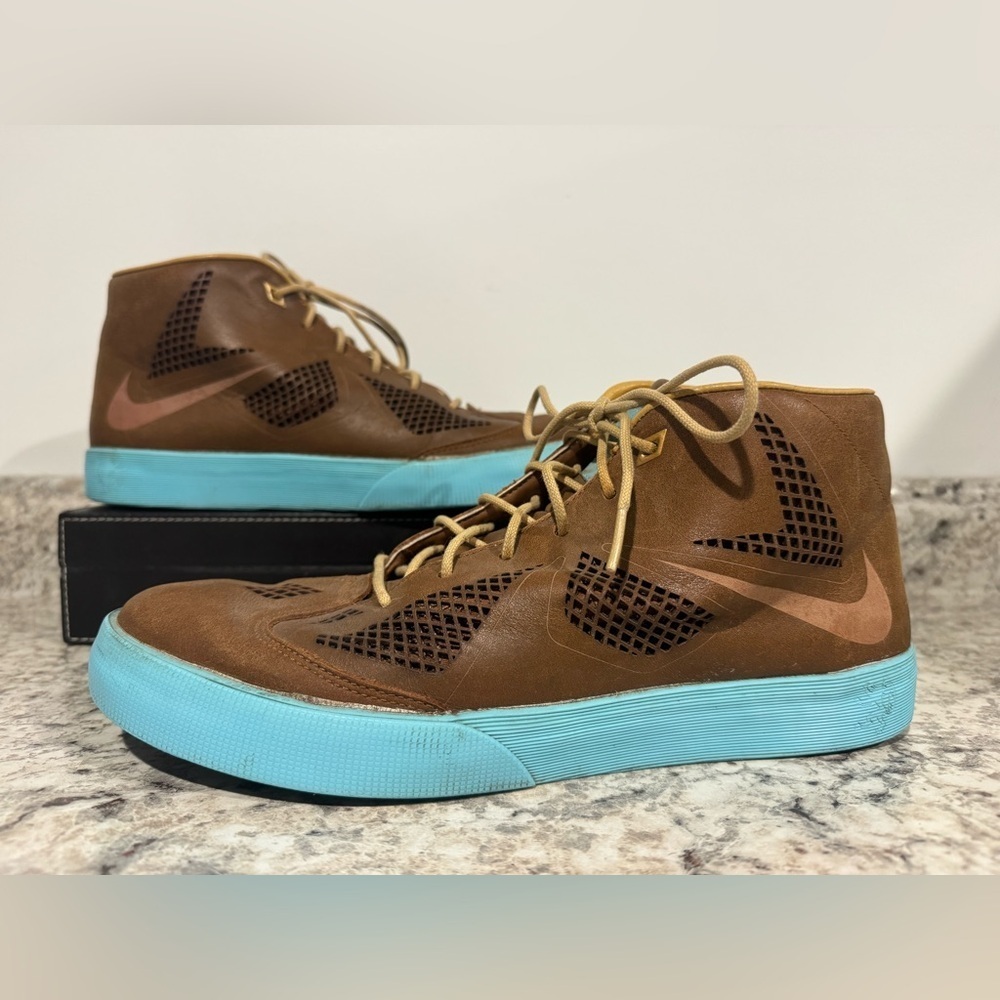 Nike LeBron X NSW Lifestyle NRG in the Hazelnut/Tide Pool Blue Men’s Size 10 - Picture 2 of 10